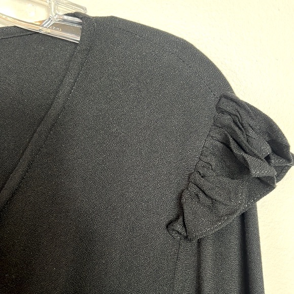 NWT Bobi Long Sleeve Ruffle Mini Dress Black Size Large - Picture 7 of 12